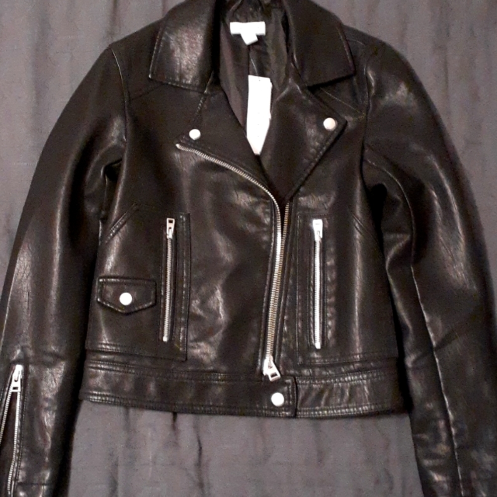 topshop faux leather motorcycle jacket